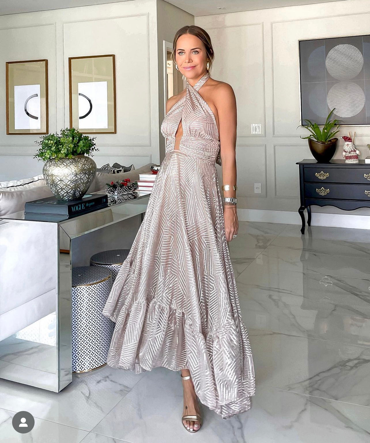 VESTIDO MIDI GOLD
