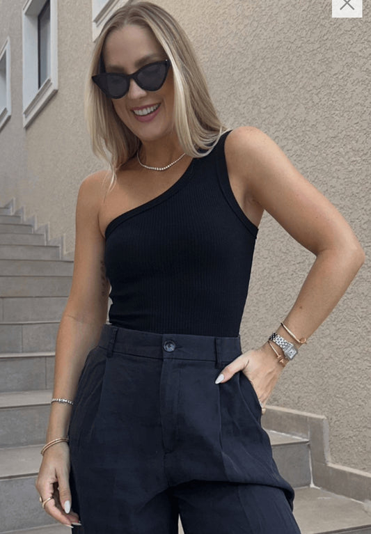 Blusa Cropped Manga Nula Basic Slim Canelado Power